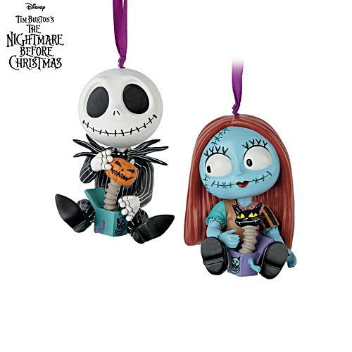 Disney Tim Burton's The Nightmare Before Christmas 'Jack And Sally' Holiday Ornament Duo Set