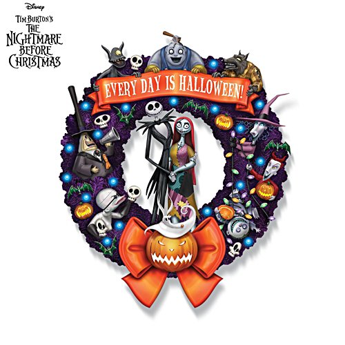 Disney Tim Burton's The Nightmare Before Christmas 'Every Day Is Halloween' Wreath
