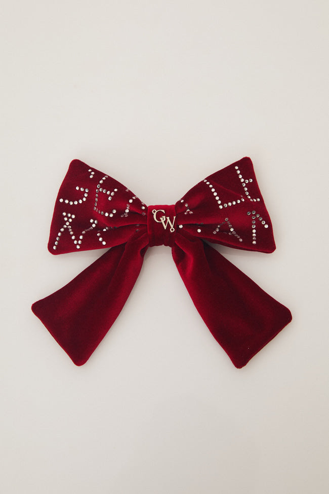 Velvet Ribbon Hair Clip : Red