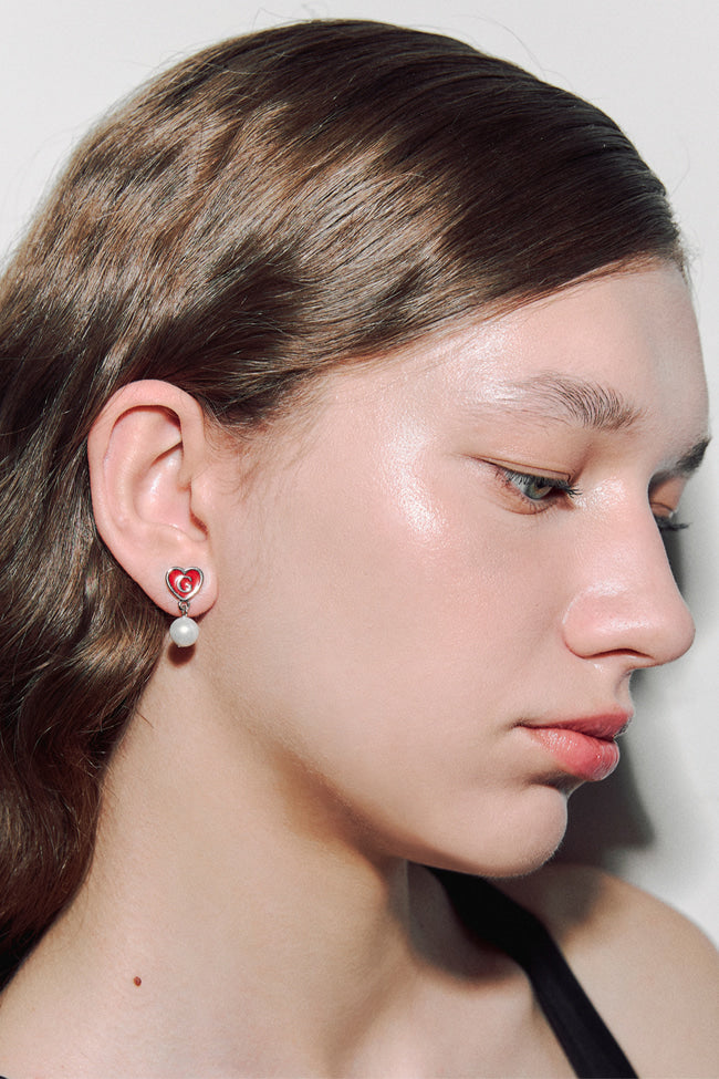 I HEART YOU PEARL EARRINGS