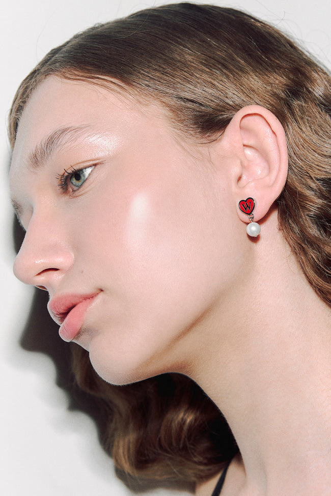 I HEART YOU PEARL EARRINGS