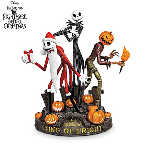 Disney Tim Burton's The Nightmare Before Christmas Jack Skellington 'King Of Fright' Sculpture