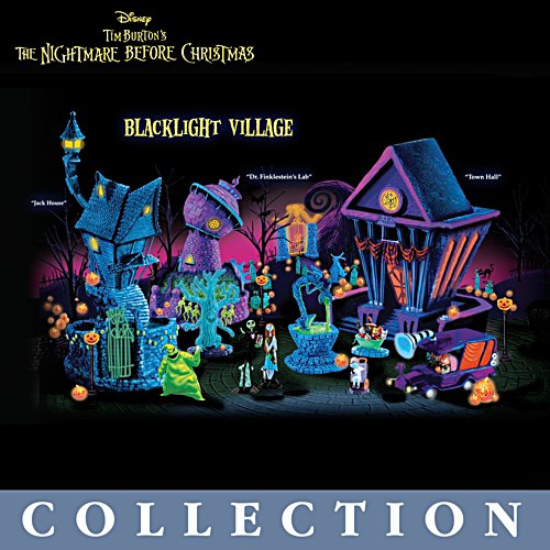 Disney Tim Burton's The Nightmare Before Christmas Black Light Village Collection