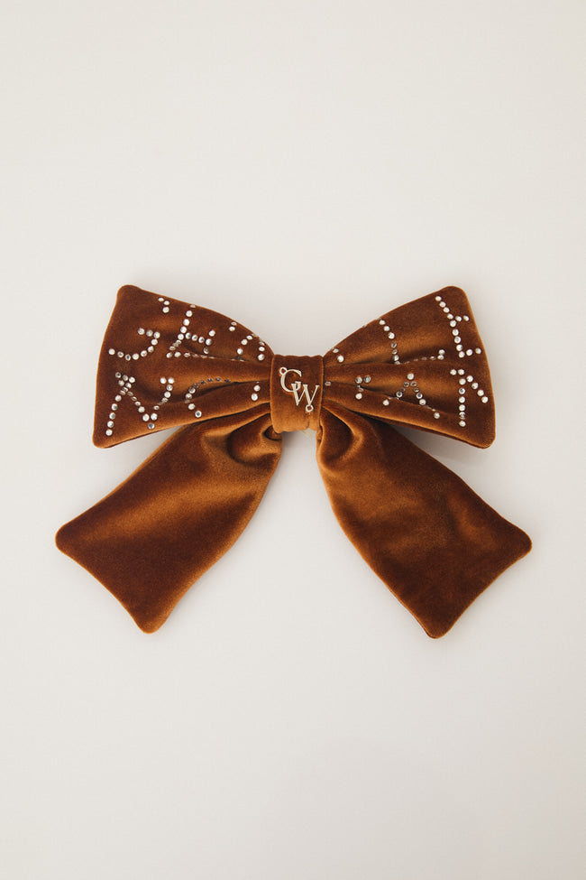 Velvet Ribbon Hair Clip : Brown