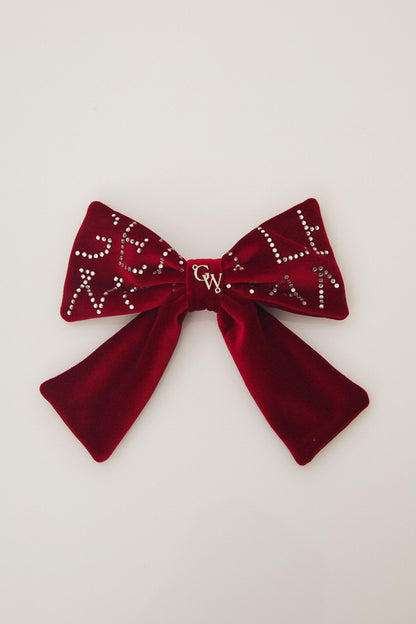 Velvet Ribbon Hair Clip : Red