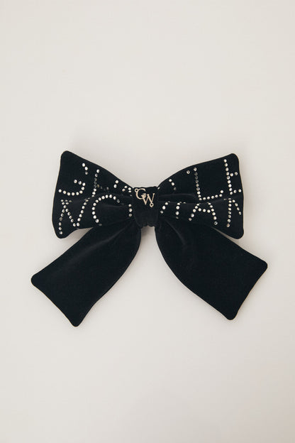 Velvet Ribbon Hair Clip : Black