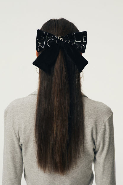 Velvet Ribbon Hair Clip : Black