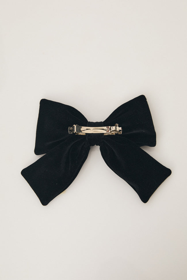 Velvet Ribbon Hair Clip : Black