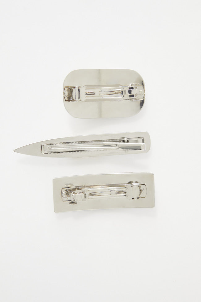 Silver Bloom Hair Clip Set