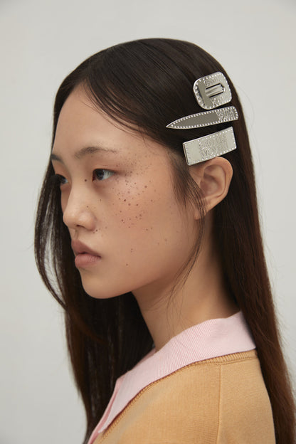 Silver Bloom Hair Clip Set
